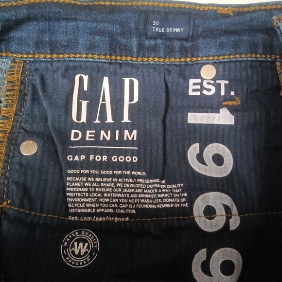 Gap Denim True Skinny Stretch Jeans Blue Indigo High Rise 30 - Picture 8 of 11